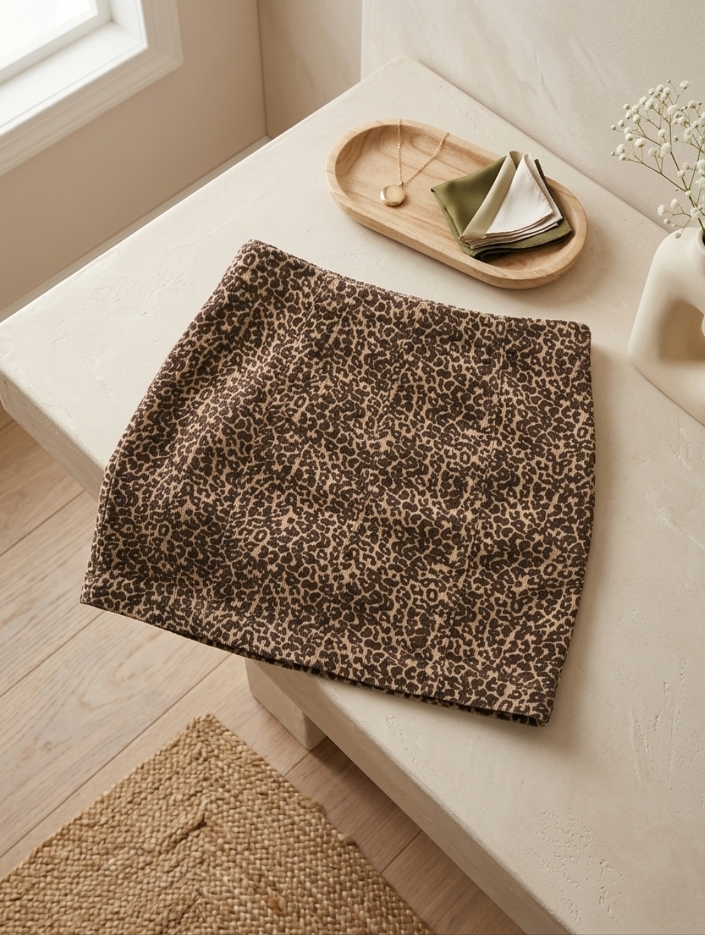 Free People Brown Leopard Mini Skirt Women's 8